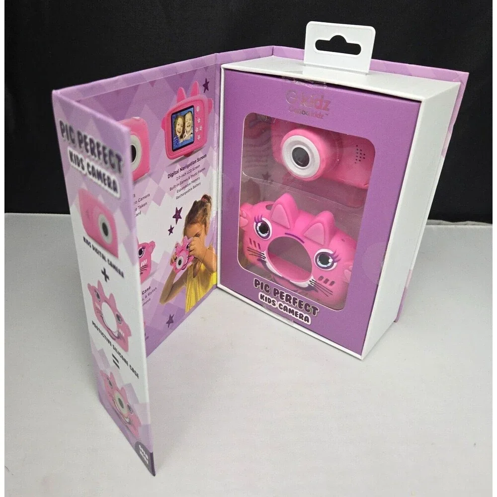 G-Kidz Pic Perfect Kids Camera 50 Pictures Frames Filters Games Pink Open Box
